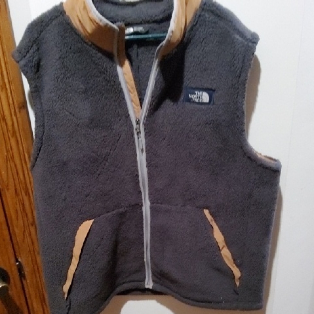 The North Face Charcoal and Beige Fleece Vest